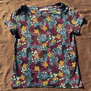 Ann Taylor Loft floral cotton short sleeve top